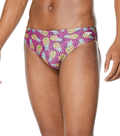  Speedo Vibe Men's Printed One Brief Swimsuit Pineapple Party