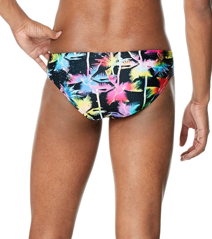  Speedo Vibe Men's Printed One Brief Swimsuit Party Palm