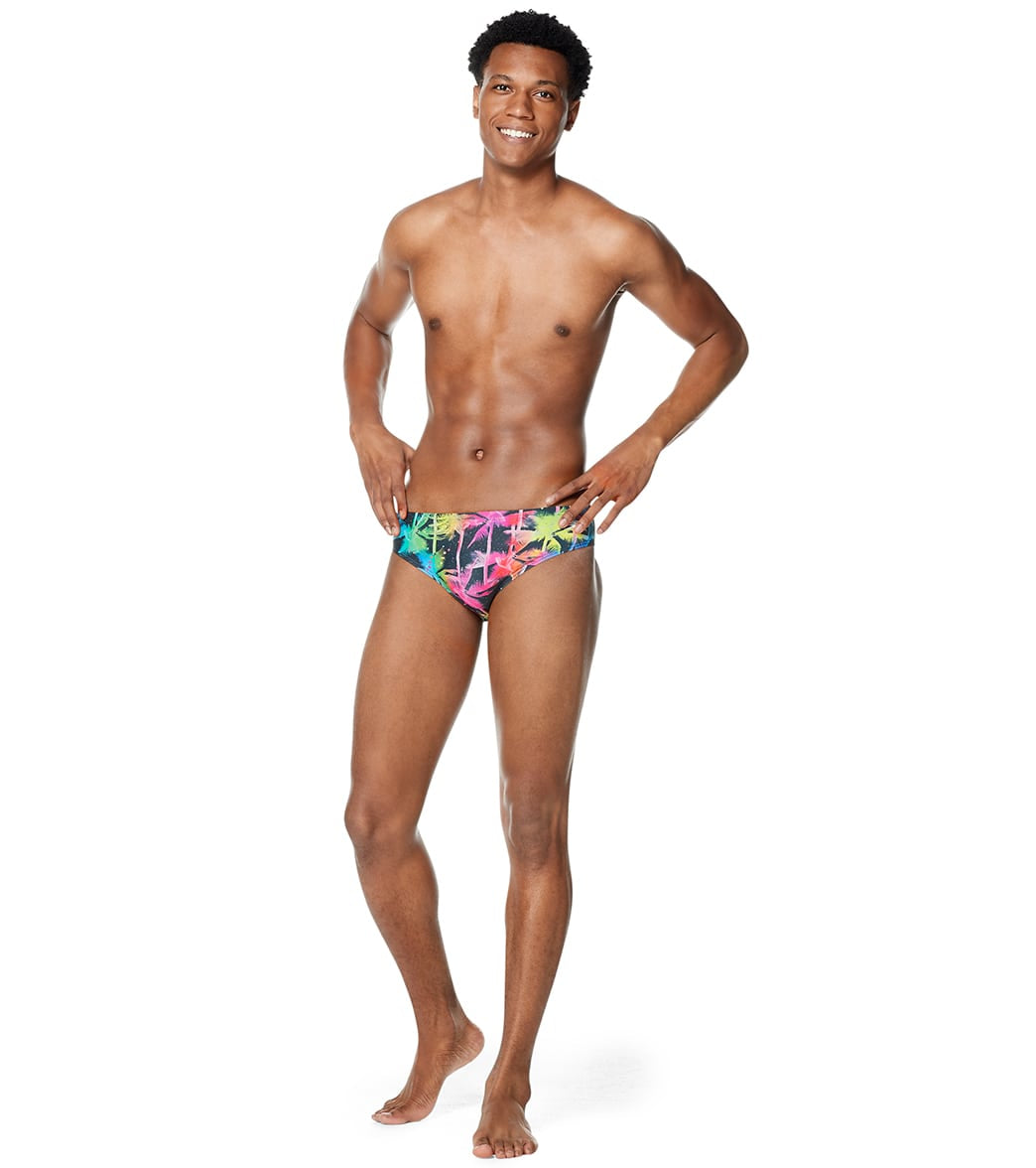  Speedo Vibe Men's Printed One Brief Swimsuit Party Palm