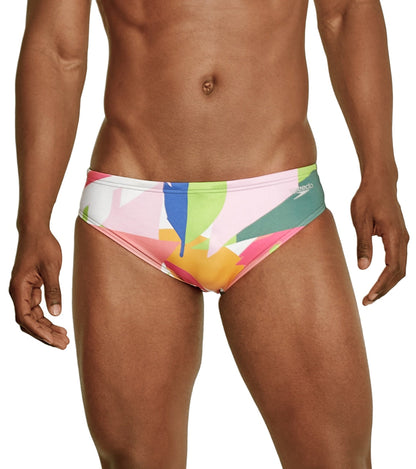  Speedo Vibe Men's Printed One Brief Swimsuit Block Tropics