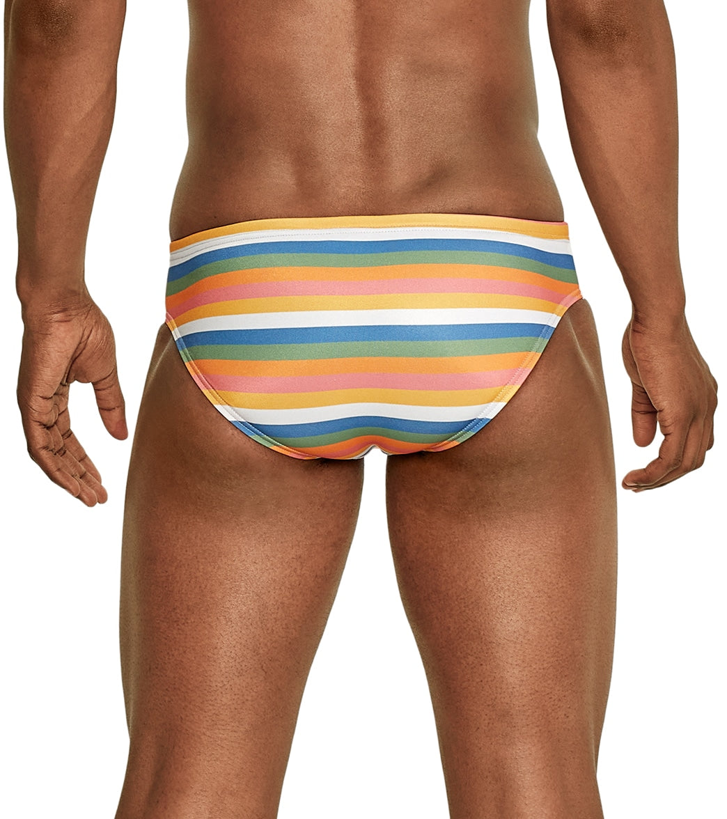  Speedo Vibe Men's Printed One Brief Swimsuit Multi Stripe