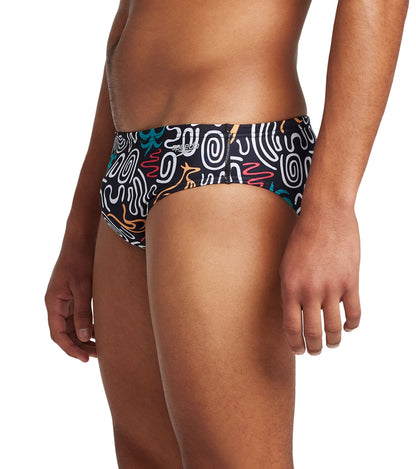  Speedo Vibe Men's Printed One Brief Swimsuit Jump Around
