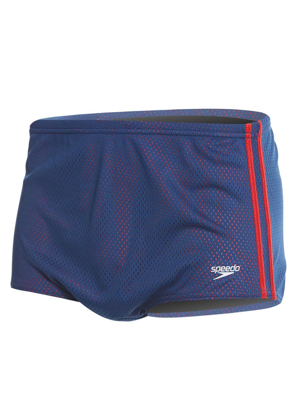  Speedo Solid Poly Mesh Square Leg Swimsuit