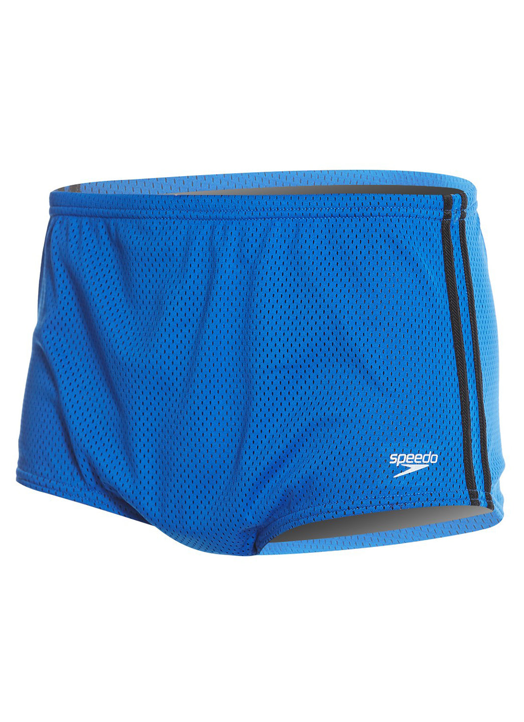  Speedo Solid Poly Mesh Square Leg Swimsuit