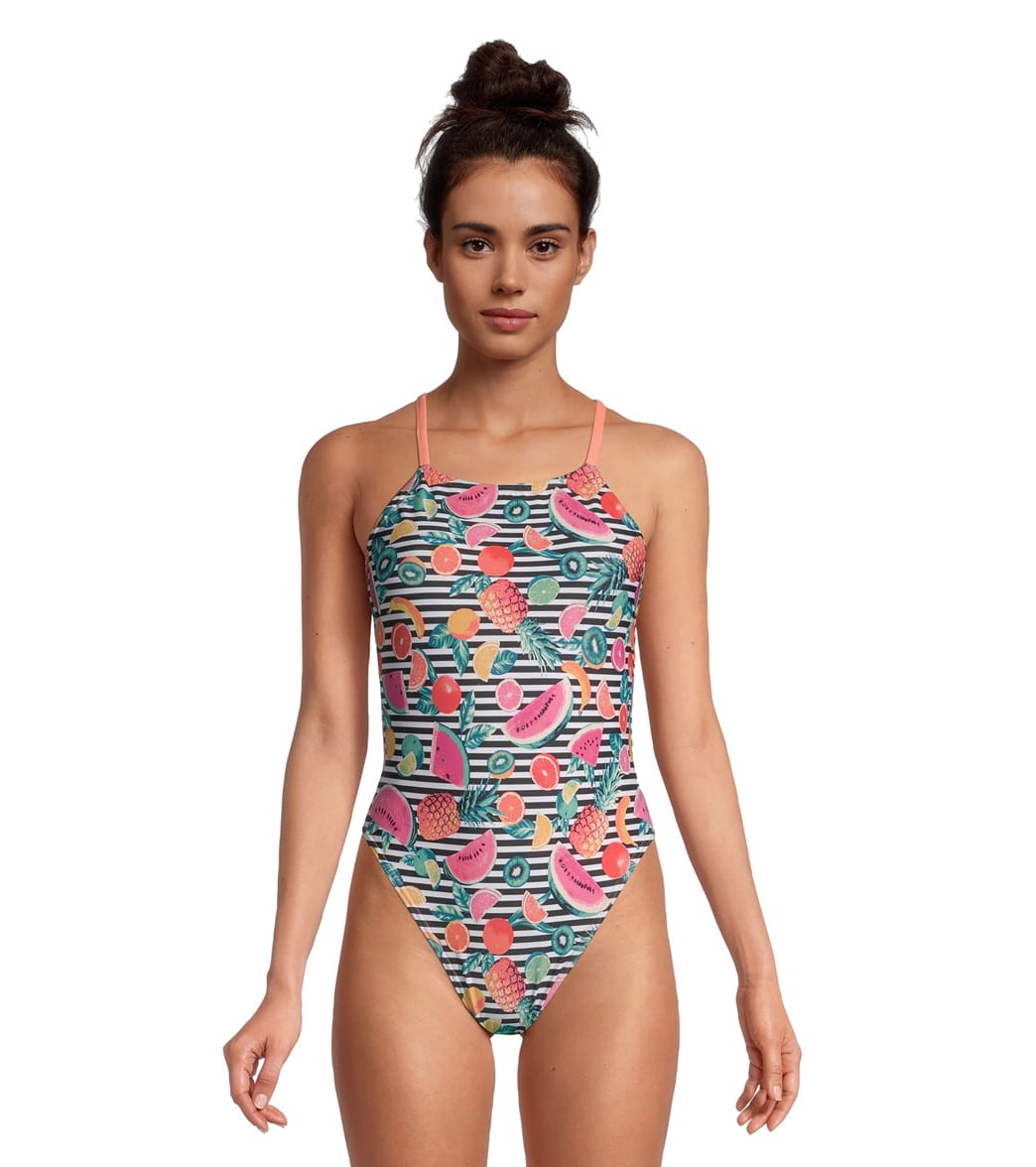  Speedo Women's Printed Back One Piece Swimsuit