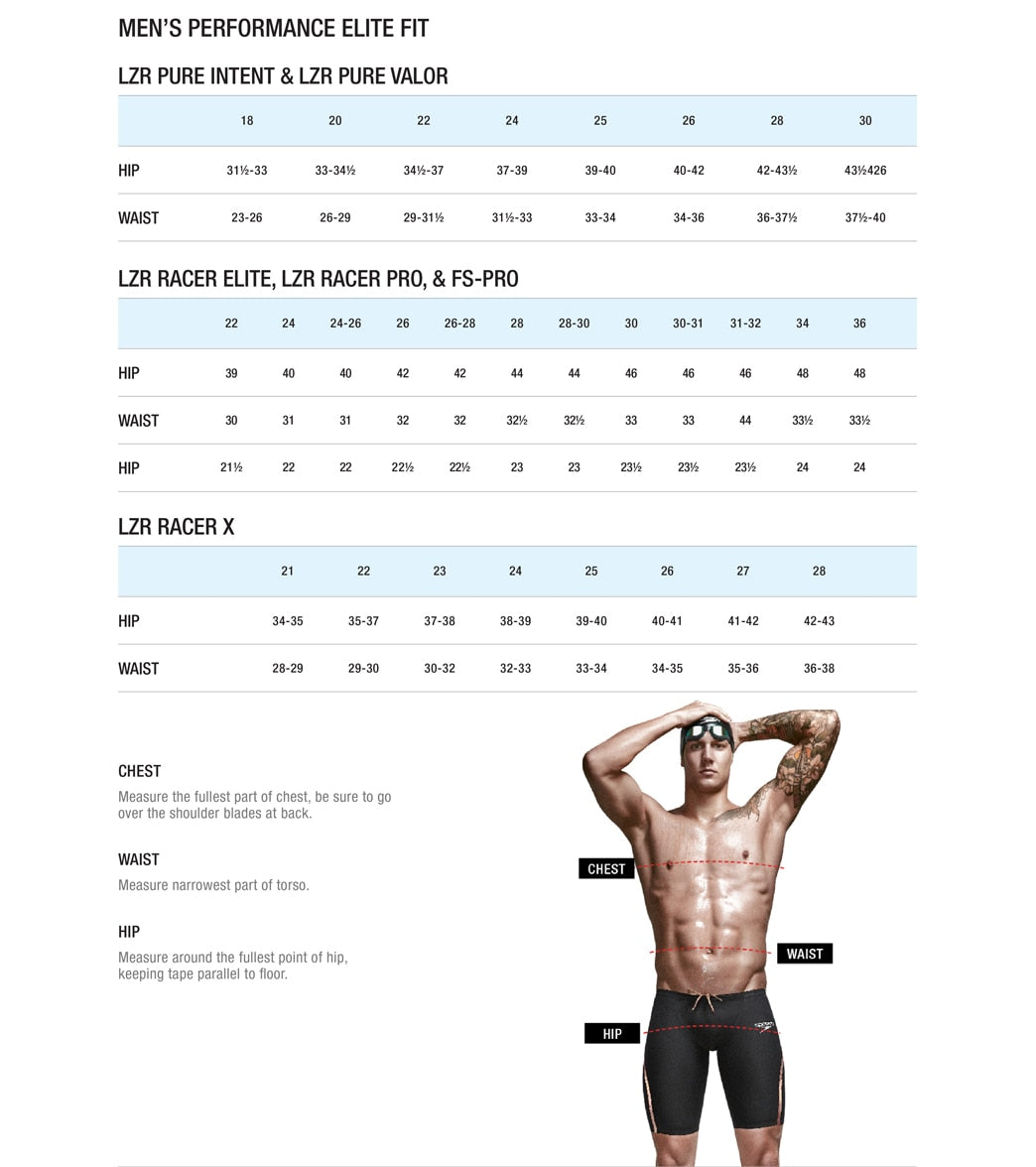  Speedo Men's LZR Pure Intent High Waist Jammer Tech Suit Swimsuit