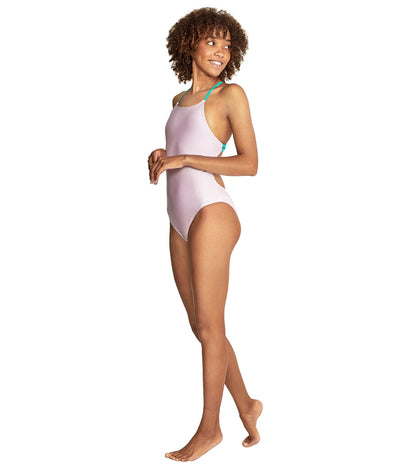  Speedo Women's Solid Tie Back One Piece Swimsuit