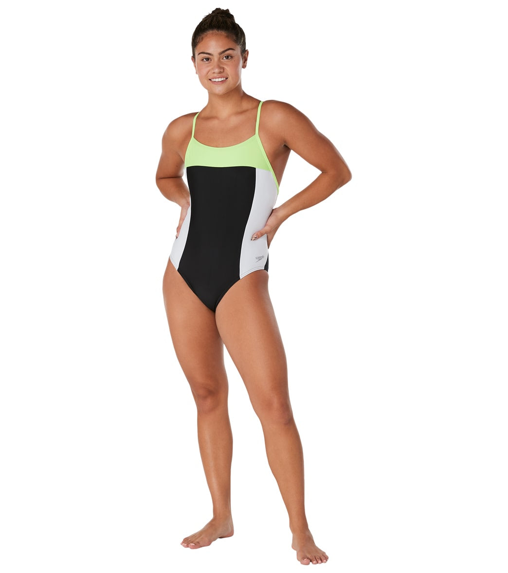  Speedo Women's Colorblock Flyer One Piece Swimsuit