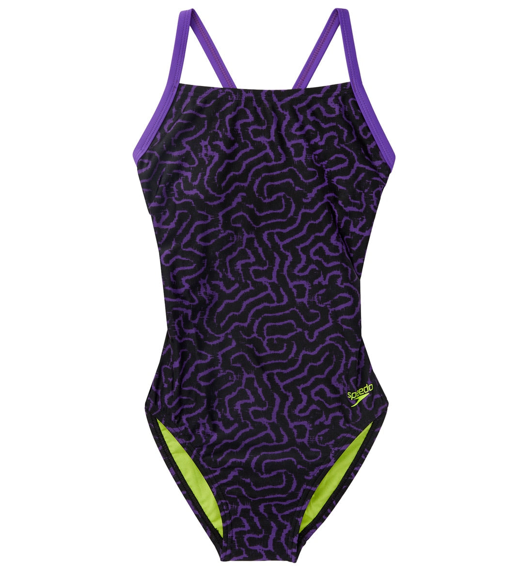  Speedo Women's Race Maze Flyback One Piece Swimsuit