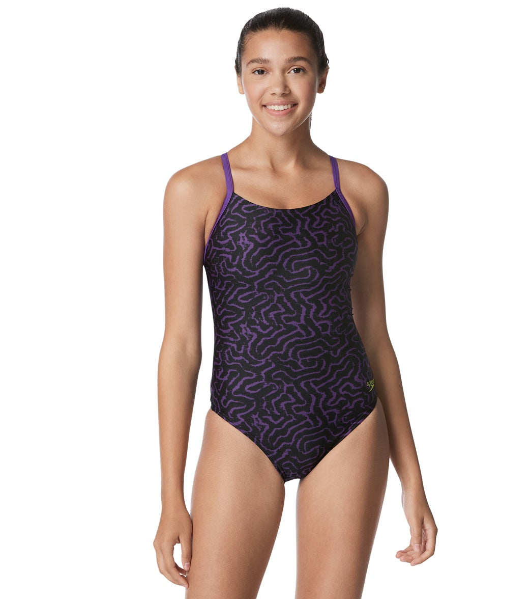  Speedo Women's Race Maze Flyback One Piece Swimsuit