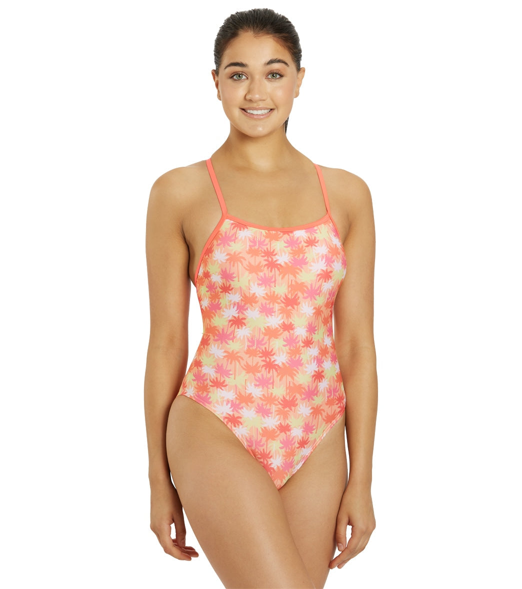  Speedo Vibe Women's Printed Double X Back One Piece Swimsuit