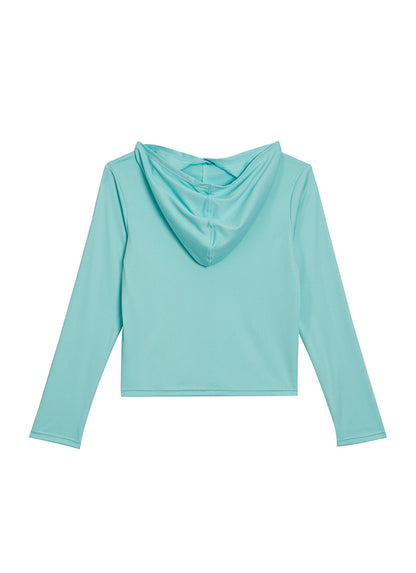  Speedo Girls' Long Sleeve Hooded Swim Tee (Big Kid)
