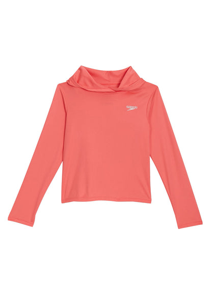  Speedo Girls' Long Sleeve Hooded Swim Tee (Big Kid)