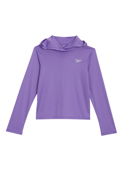  Speedo Girls' Long Sleeve Hooded Swim Tee (Big Kid)