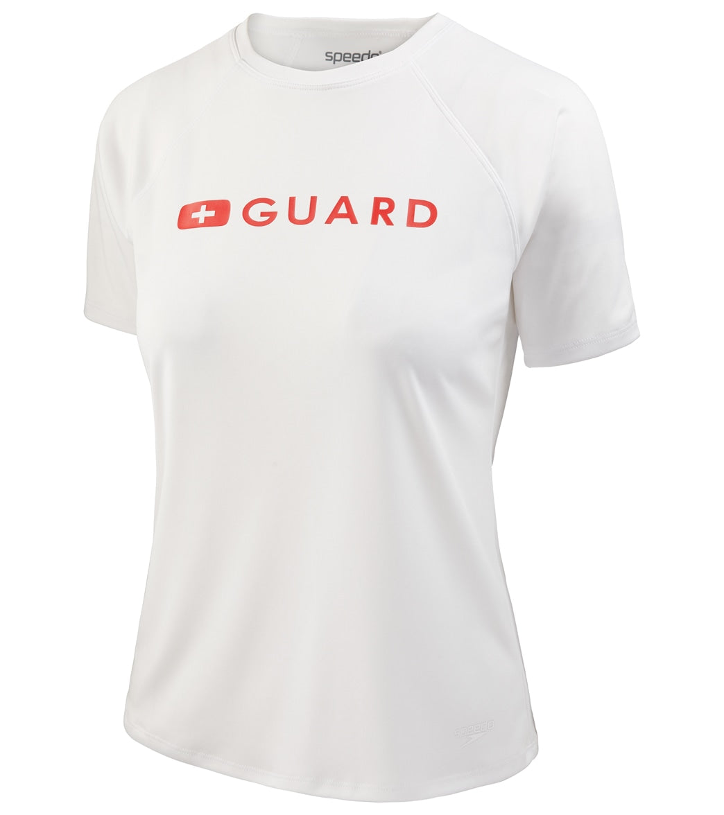  Speedo Lifeguard Women's Short Sleeve Solid Swim Tee