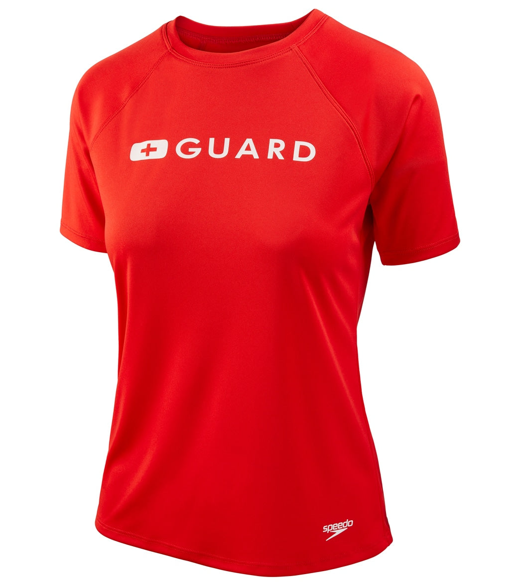  Speedo Lifeguard Women's Short Sleeve Solid Swim Tee