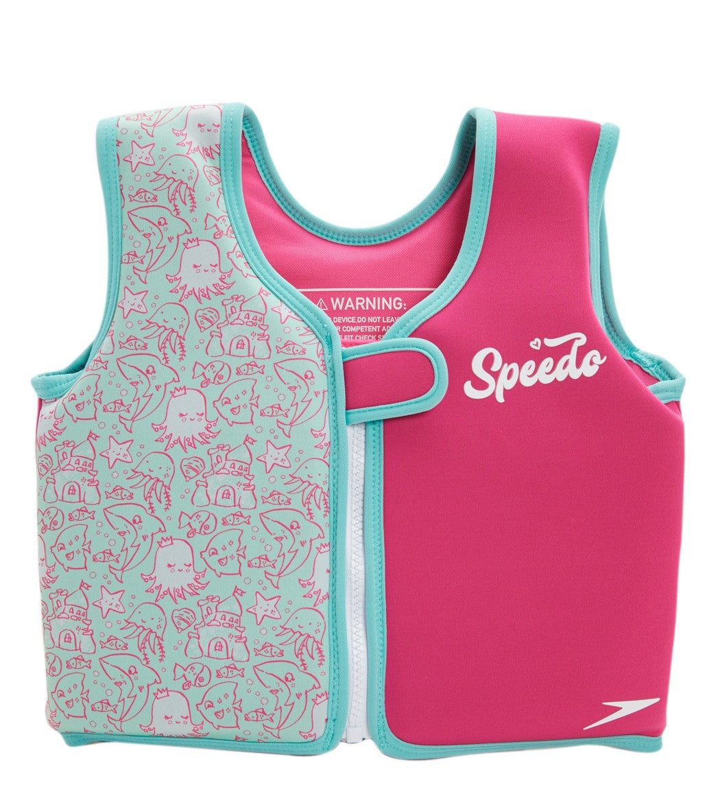  Speedo Girls' Learn To Swim Printed Neoprene Swim Vest (2yrs-6yrs)