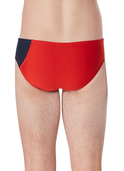  Speedo Vibe Men's Assymetrical Colorblock One Brief Swimsuit