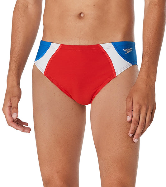  Speedo Vibe Men's Dual Colorblock One Brief Swimsuit