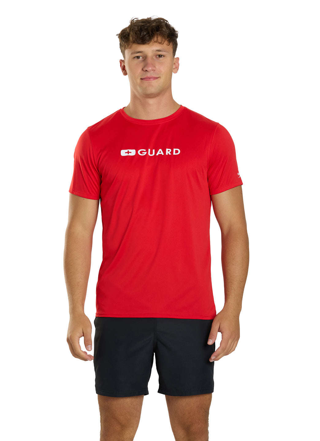  Speedo Lifeguard Men's Short Sleeve Solid Swim Tee