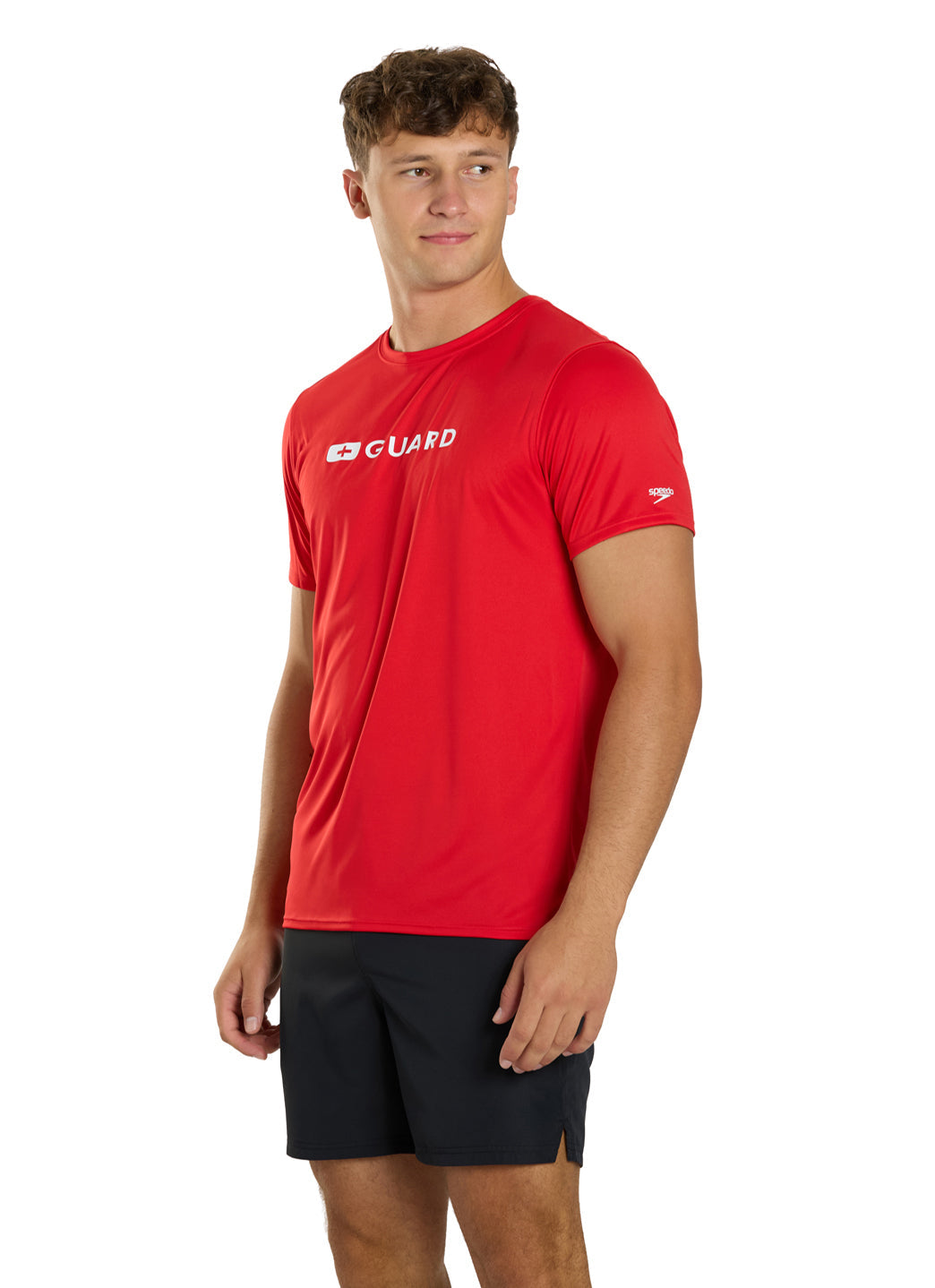  Speedo Lifeguard Men's Short Sleeve Solid Swim Tee