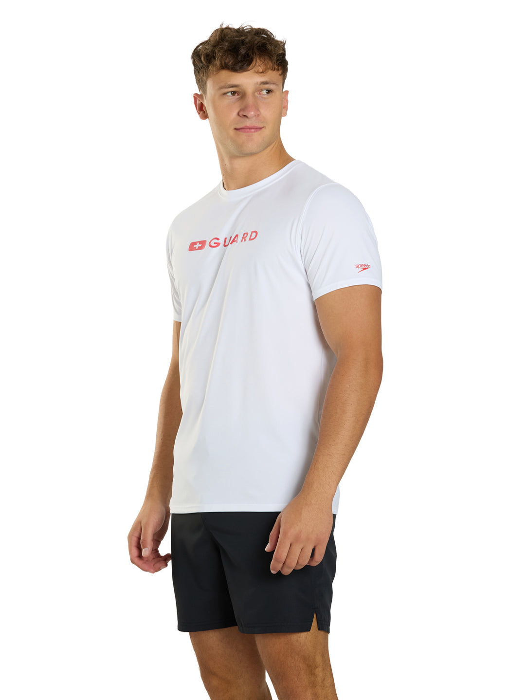  Speedo Lifeguard Men's Short Sleeve Solid Swim Tee