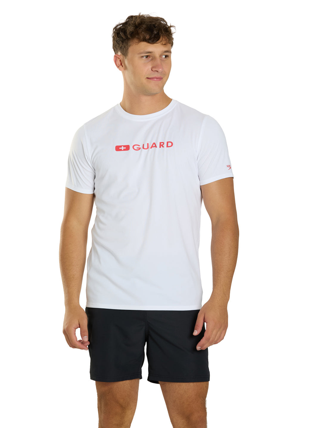  Speedo Lifeguard Men's Short Sleeve Solid Swim Tee