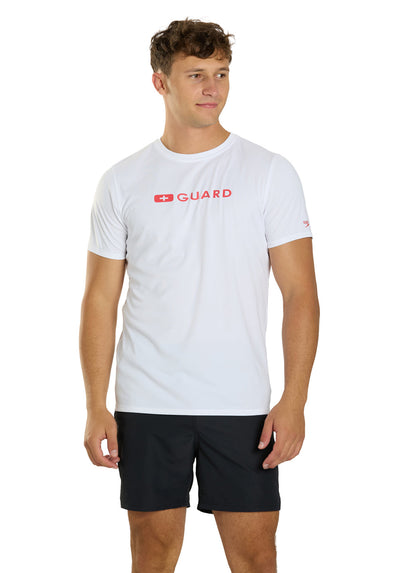  Speedo Lifeguard Men's Short Sleeve Solid Swim Tee