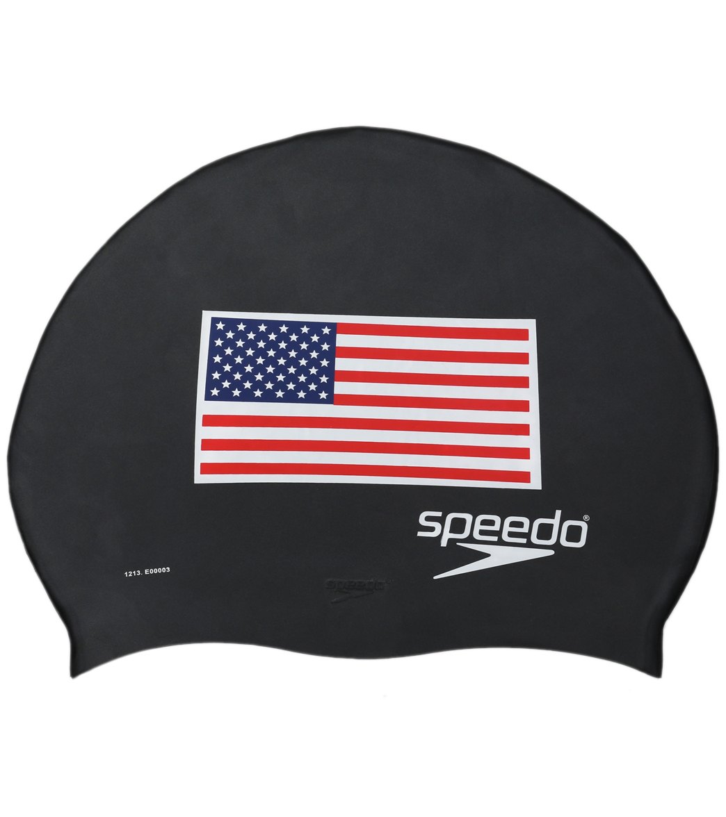  Speedo Silicone US Flag Swim Cap